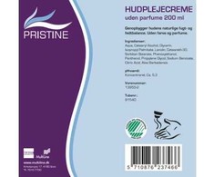 Multi Odos kremas Pristine 200 ml su gulbės etikete, bekvapis, be parabeno, su atlenkiamu dangteliu, 25% riebalų, 12 tūbelių x 200 ml/kartonas