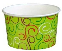 Multi Ledų puodeliai 120/160 ml 4 oz Ø79x43 mm popieriniai žali „twiddle“, 50 vnt.