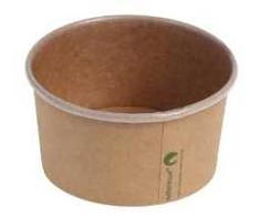 Multi Vienkartinė stiklinė 240 ml 8 oz Ø96x52mm kraft popierius PLA ruda, 20 vnt. x 50 vnt./kartonas