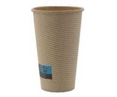 Multi Popierinis kavos puodelis Ø90xH135mm 40cl 16oz banguotas šviesiai rudas, 20 vnt. x 50 pak. x 1 kartonas