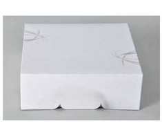 Multi tortų dėžutė su atlenkiamu dangteliu S-Line 230x230x80 mm kartoninė be langelio balta/pilka 100 vnt./kartoninėje dėžėje