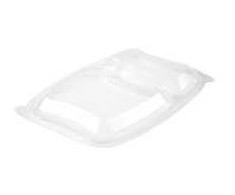 Multi Lid Bistro šiltas 2 skyrių stačiakampis dangtis 254 x 174 x 23 mm PP permatomas, 6 pak. po 50 vnt./kartonas