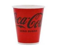 Multi Vienkartiniai popieriniai/PE puodeliai 30 cl Coca Cola Ø90xH120mm šaltiems gėrimams, 20 ps x 50 vnt. x 1 vnt./kartoninėje dėžėje