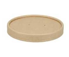 Multi Vienkartinis dangtelis Verive Ø115 mm sriubos išsinešimui puodeliams, popierius/PLA, ruda, 20 vnt. x 25 vnt./kartoninė dėžė