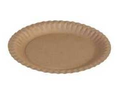 Multi Vienkartinė lėkštė plokščia apvali 230mm kraft ruda, 5 pakeliai x 100 vnt./kartonas