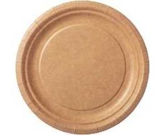 Multi Vienkartinė apvali lėkštė Ø18 cm padengta kraft SC detalių pakuotė ruda, 12 pakuočių x 20 vnt./kartonas