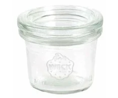 Multi Weck konservavimo stiklainiai 35 ml Ø5,45x4,1 cm su permatomu stiklo dangteliu, 24 vnt./dėžėje