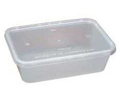 Multi Plastikinis padėklas 650 ml 120x175x50 mm permatomas makaronų dubuo mikrobangų krosnelei su dangteliu (250 vnt./kartoninėje dėžėje)