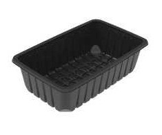 Prime Plastikinis padėklas K81-75S Stačiakampis 2220 ml I 26,06 x P 15,96 x A 7,38 cm 850 my PP juodas, 252 vnt./dėžėje