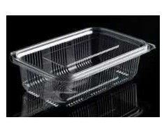 Multi Plastikinis dubenėlis Catersource 750 ml 97x165x55 mm kvadratinis su atlenkiamu dangteliu RPET permatomas, 6 vnt. x 100 vnt./kartonas