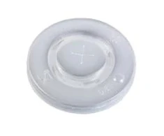 Multi Plastikinis dangtelis Ø90 mm Catersource plokščias su kryželiu permatomas popieriniams puodeliams PS plastikas, 20 pakelių x 100 vnt./kartonas