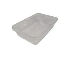 Multi Plastikinis padėklas makaronams 500 ml 120x175x40 mm su dangteliu mikrobangų krosnelei, skaidrus, 250 vnt./kartoninėje dėžėje