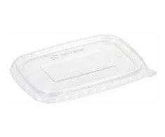Multi Plastikinis dangtelis, 173x120x10 mm, stačiakampis, biologiškai skaidus, skaidrus, iš PLA, skirtas kraft/PLA puodeliams, 6 pakuotės po 50 vnt./dėžutėje