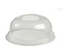 Multi Plastikinis dangtelis Ø78 mm kupolas su skylute šiaudeliui PET skaidrus, 50 vnt. x 50 vnt./kartonas