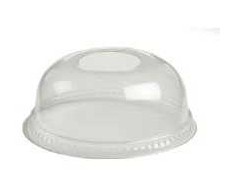 Multi Plastikinis dangtelis Ø78 mm kupolas su skylute šiaudeliui PET skaidrus, 50 vnt. x 50 vnt./kartonas