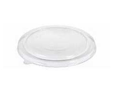 Multi Plastikinis dangtelis Catersource apvalus Ø185 mm, skaidrus PET, rudos kraft salotų lėkštės, 50 vnt./pak.