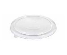 Plastikinis dangtis Catersource apvalus Ø185mm PET skaidrus rudosios kraft salotų lėkštės, 6 vnt. x 50 vnt./kartonas