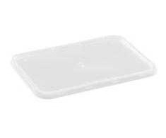 Multi Plastikiniai dangteliai, 175 mm ilgio x 120 mm pločio x 5 mm aukščio, 500–960 ml makaronų dėklams, OPP, permatomi, 50 vnt.