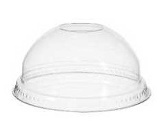 Multi Plastikinis dangtelis Verive Dome Ø95xH41mm be angos šiaudeliui RPET skaidrus, 16 ps x 50 vnt. x 1 vnt./kartoninėje dėžėje