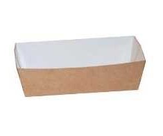 Multi Padažo indelis gruzdintoms bulvėms Nr. 0, 120×61×37 mm, rudos/balto, 5 vnt. × 100 indelių/kartonas