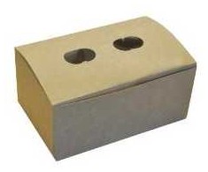 Multi Dėžutė gruzdintoms bulvėms L140xW90xH65mm popierius/plastikas su dangteliu ruda/balta, 100 vnt./pak
