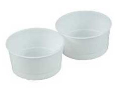 Multi Dantų protezų indelė 250 ml Ø97x49 mm PP balta, 16 pak. x 25 vnt. dėžėje