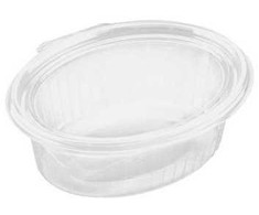 Multi Salotų dubuo Clearshow 1000 ml 204x166x67 mm ovalus su atlenkiamu dangteliu RPET permatomas, 6 vnt. x 50 vnt./kartonas