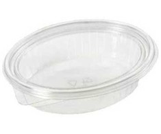 Multi Salotų dubenys Clearshow 760 ml 204x166x52 mm ovalūs su atlenkiamu dangteliu RPET permatomi, 6 pakeliai po 50 vnt. dėžėje