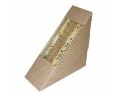 Multi Dėžutė sumuštiniams 123 x 52 x 123 mm kartoninė su langeliu PLA ruda, 500 vnt./kartone