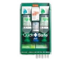 Multi Saugos spintelė QuickSafe su akių plovimo priemone / gelu nudegimams / pleistrais / kompresu / žaizdų valymo priemone