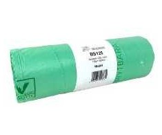 Multi Šiukšlių maišas 125 L 750x1150 mm 30 mikronų PLA kompostuojamas žalias, 16 ritinių x 10 vnt./kartonas