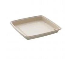 Multi Kvadratinis dubuo 230x230x30 mm 1000 ml iš bagaso U/PFAS natūralus, 4 pak. x 75 vnt./kartonas