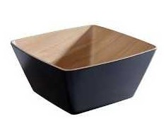 Multi Dubuo Frida 3,5 l melaminas juodas/medienos imitacija 25x25x12 cm, 6 vnt./dėžėje