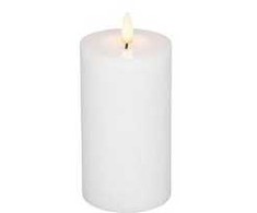 Multi SKANDI LED blokinė žvakė su baterijomis Ø7,5 cm x 12 cm balta, 12 vnt./dėž.