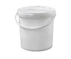 Multi Kibiras 10 l, Ø265xH265 mm, su rankena/dangčiu, plastikinis, baltas, tinkamas maistui, 6 rinkiniai/pakuotėje – (18 vnt.)