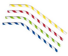 Multi Šiaudeliai Ø6x245 mm su linkimu, biologiškai skaidus popierius, įvairių spalvų, 500 vnt.