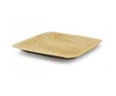 Multi Lėkštė padėklas 15x15 cm kvadratinė palmės lapų, 25 vnt.