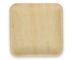 Verive palmių lapų lėkštė kvadratinė L18xW18xH3cm natūrali, 4 vnt. x 25 vnt./dėžėje