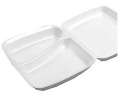 Multi Termodėžė 2 skyrių 247x198x75 mm su atlenkiamu dangčiu XPS balta HP 4/2 TT, 2 pakuotės po 125 vnt./kartonas