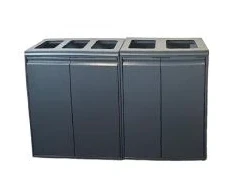 Multi Šiukšlių dėžė 2x80 L atidengtu dangčiu pilka SAMPAK rinkinys