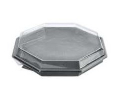 Multi dėžutė Octaview 1 skyriaus 1869 ml 305x305x60 mm su dangteliu rPET pilka/permatoma, 96 vnt. x 1 vnt./dėžėje