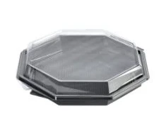 Multidėžutė Octaview 1 skyriaus 230x230x50 mm su dangteliu PS juoda/permatoma, 4 vnt. x 35 vnt./kartone