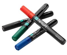 NAGA Glastavle marker mix 4,5 mm. 4 vnt. Juodas/Raudona/Žalias/Mėlyna Mix 14,5x1,5x4mm (1szt)