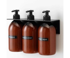 NAGA Soap holder for wall juodas - for 3 bottles