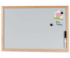 NAGA Whiteboard 60 x 40 cm magnetisk med træramme inkl. 1 marker og 2 magneter Hvid 60x1,5x40mm (1stk)