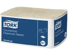Servetėlė Tork N1 dozatorinė servetėlė, Counterfold, natūraliai ruda - (24 pakeliai x 300 vnt. dėžėje)