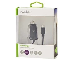 Nedis automobilinis įkroviklis 12 W 1x 2,4 A - Išėjimų skaičius: 1, Micro USB (fiksuotas) laidas, vienos įtampos išvestis