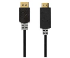 Nedis Displayport-Kabelis DisplayPort Stecker | HDMI™ Stecker DisplayPort Stecker | HDMI™ Stecker | 4K@30Hz | Vergoldet | 1.00 m | Rund | PVC | Anthrazi