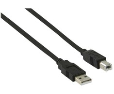 NEDIS USB-Kabelis | USB 2.0 | 2.00 m | USB-A Stecker | USB-B Stecker | 480 Mbps | Vernickelt | rund | PVC | Juodas | Box