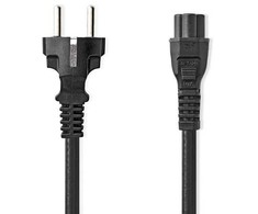 Nedis Stromkabel | Schutzkontaktstecker | IEC-320-C5 - Gerade | Gerade | Vernickelt | 2.00 m | Rund | PVC | Juodas | Label